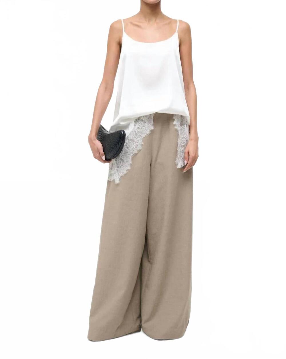 NEW STAUD magpie wide leg pant in tan